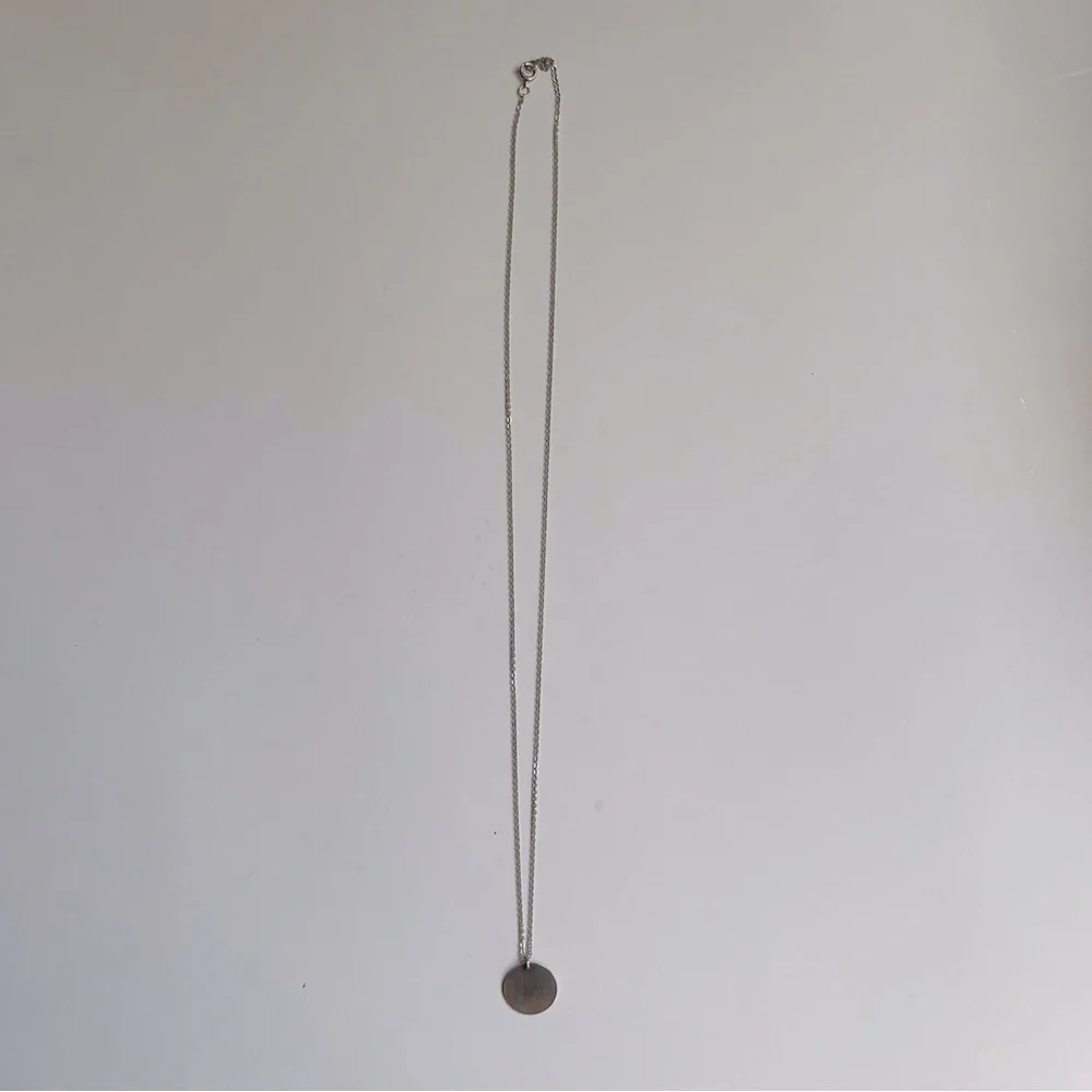 GLDN Blank Vollmund 13mm Disk Necklace Sterling Silver 17-19” - Picture 2 of 6